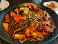 Jimdak koreanÃ¢â¬â¹ food, noodle andÃ¢â¬â¹ vetgetable. Royalty Free Stock Photo